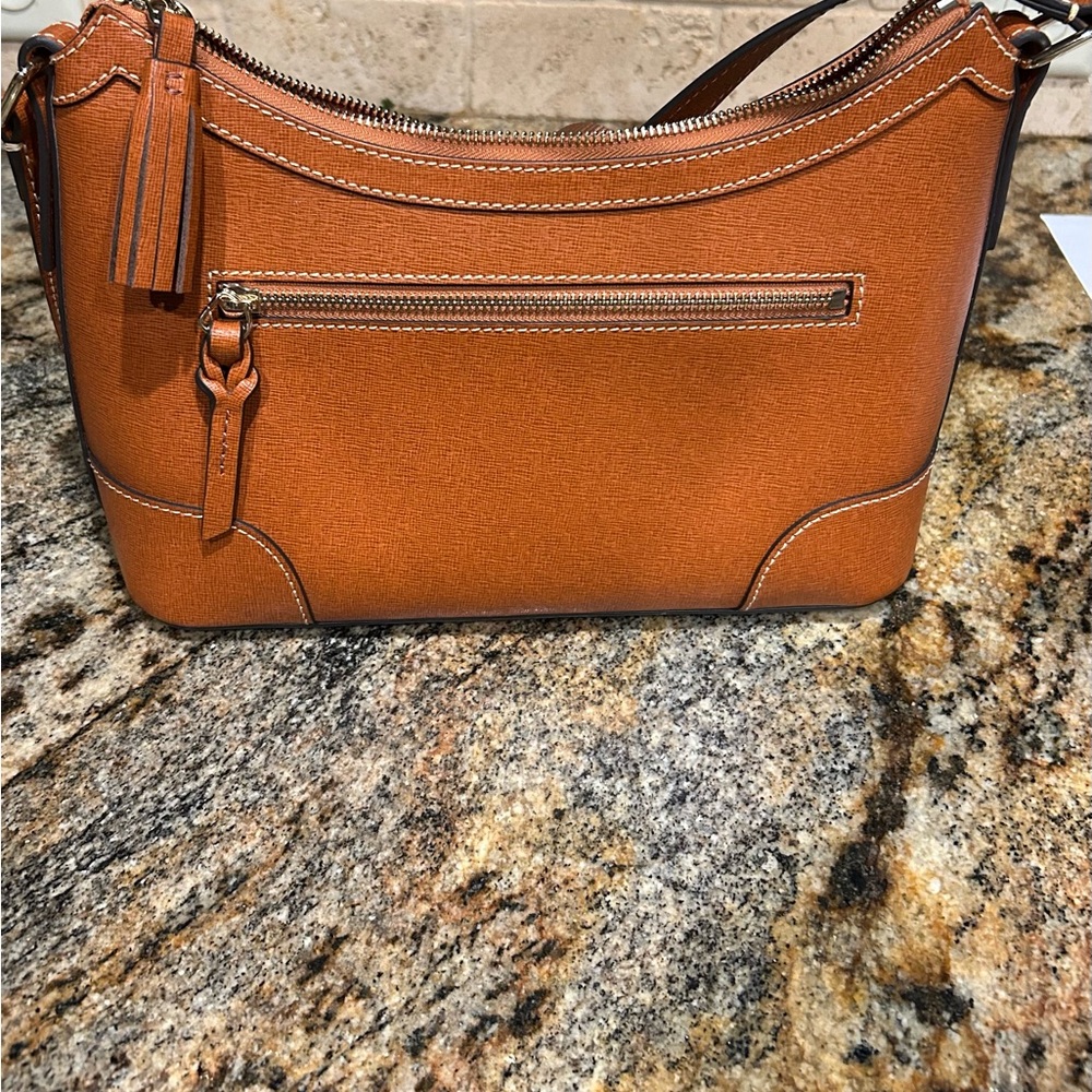 Dooney & Bourke Tan Leather Shoulder Bag - Picture 6 of 9